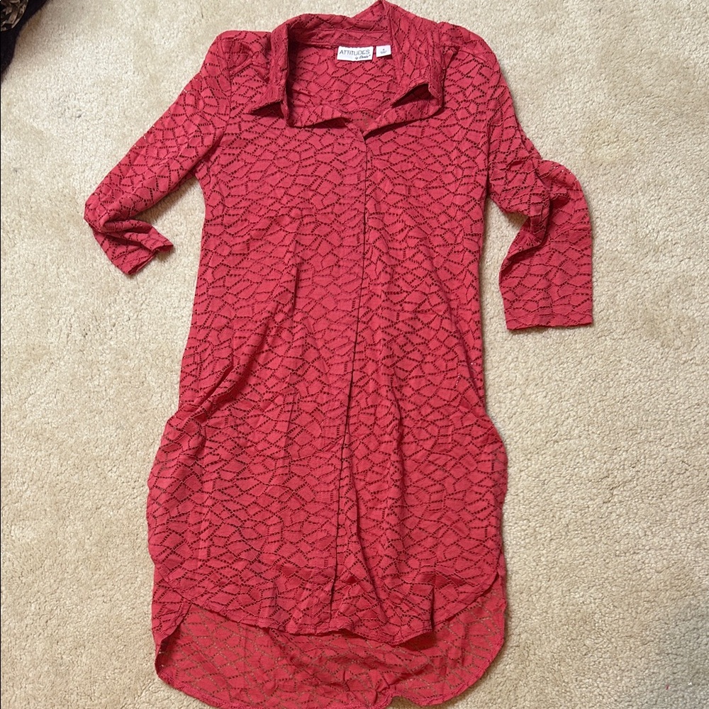 Attitudes by Renee Red Long Sleeve Dress